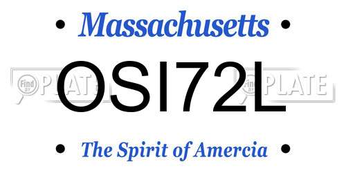 OSI72L Massachusetts License Plate