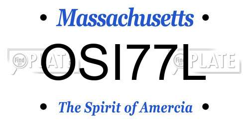 OSI77L Massachusetts License Plate
