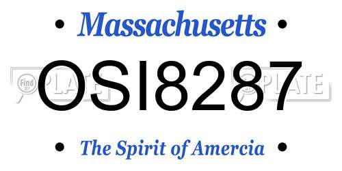 OSI8287 Massachusetts License Plate