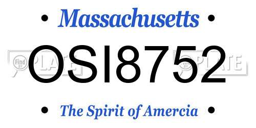 OSI8752 Massachusetts License Plate