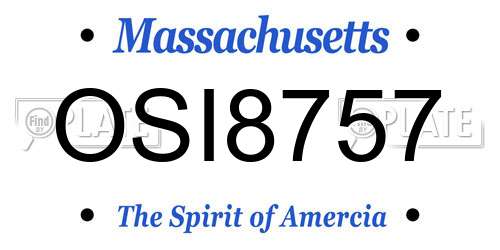 OSI8757 Massachusetts License Plate