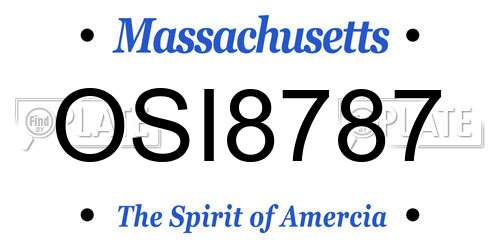 OSI8787 Massachusetts License Plate