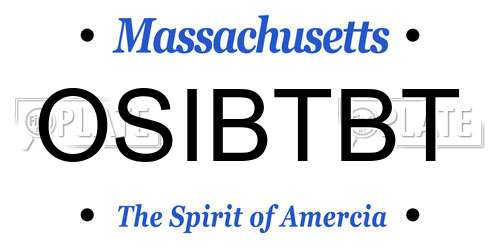 OSIBTBT Massachusetts License Plate