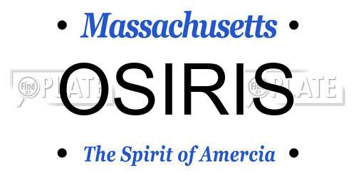 OSIRIS Massachusetts License Plate