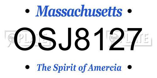 OSJ8127 Massachusetts License Plate