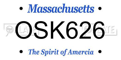 OSK626 Massachusetts License Plate