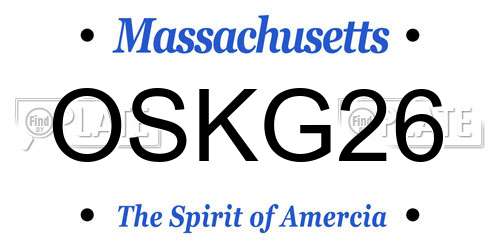 OSKG26 Massachusetts License Plate