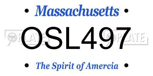 OSL497 Massachusetts License Plate