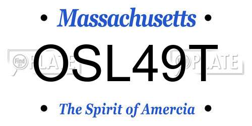OSL49T Massachusetts License Plate
