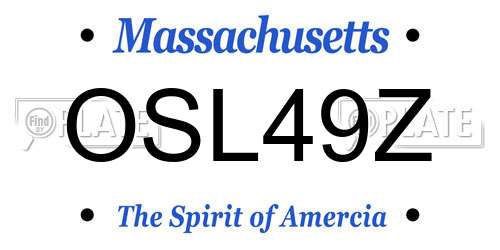OSL49Z Massachusetts License Plate
