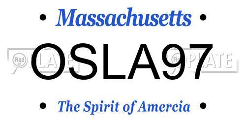 OSLA97 Massachusetts License Plate