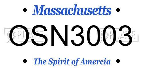 OSN3003 Massachusetts License Plate
