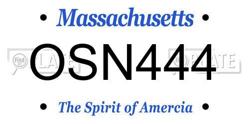 OSN444 Massachusetts License Plate
