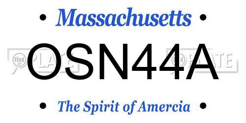 OSN44A Massachusetts License Plate