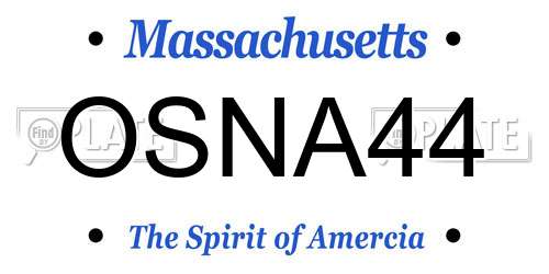 OSNA44 Massachusetts License Plate