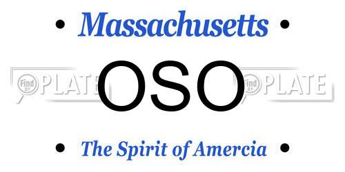 OSO Massachusetts License Plate