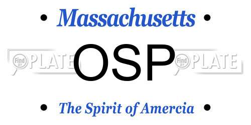 OSP Massachusetts License Plate