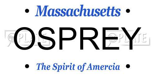 OSPREY Massachusetts License Plate