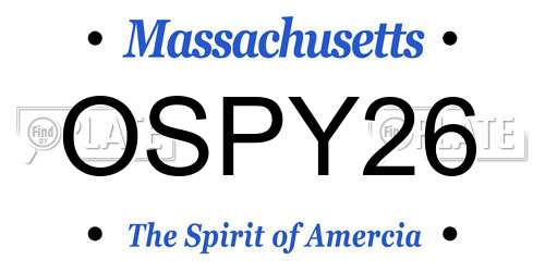 OSPY26 Massachusetts License Plate