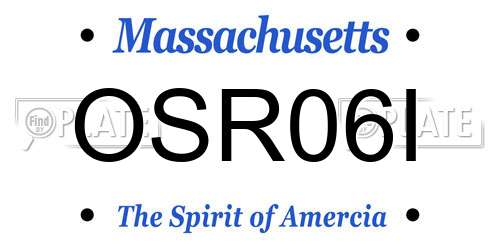 OSR06I Massachusetts License Plate