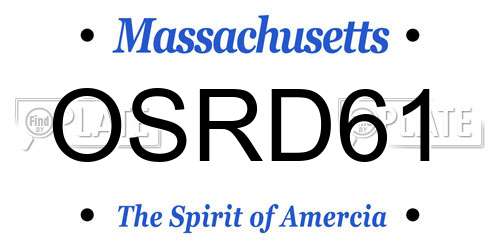 OSRD61 Massachusetts License Plate