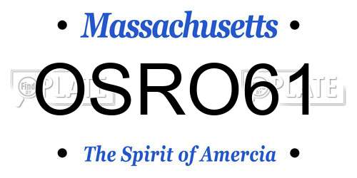 OSRO61 Massachusetts License Plate