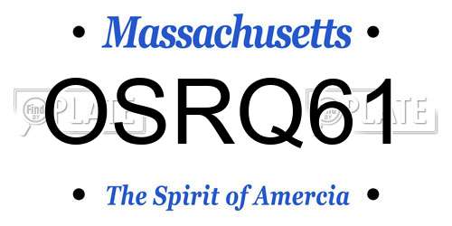 OSRQ61 Massachusetts License Plate