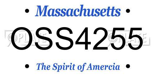 OSS4255 Massachusetts License Plate