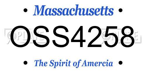 OSS4258 Massachusetts License Plate