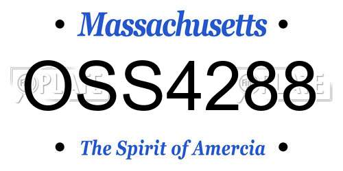 OSS4288 Massachusetts License Plate
