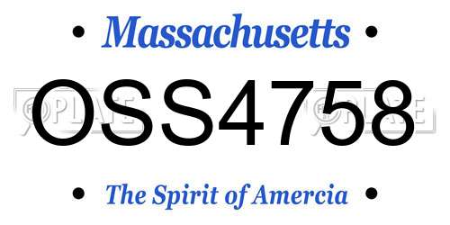 OSS4758 Massachusetts License Plate