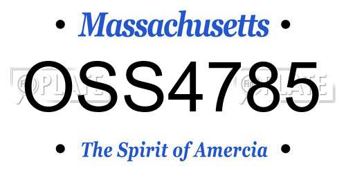 OSS4785 Massachusetts License Plate
