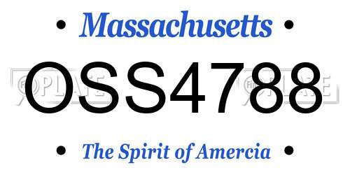OSS4788 Massachusetts License Plate