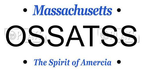 OSSATSS Massachusetts License Plate