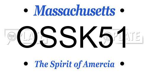 OSSK51 Massachusetts License Plate