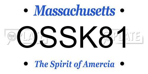 OSSK81 Massachusetts License Plate