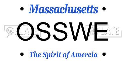 OSSWE Massachusetts License Plate