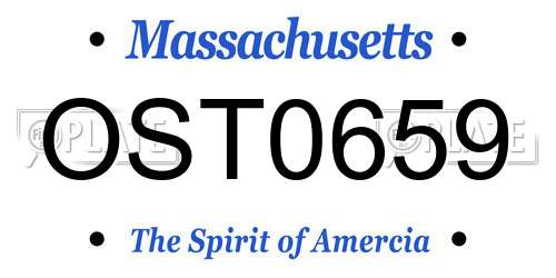 OST0659 Massachusetts License Plate