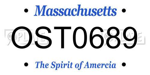 OST0689 Massachusetts License Plate