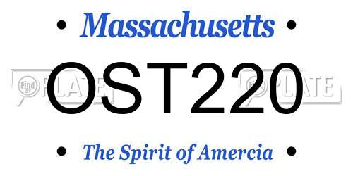 OST220 Massachusetts License Plate