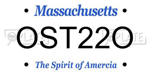 OST22O Massachusetts License Plate