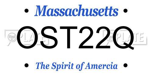 OST22Q Massachusetts License Plate