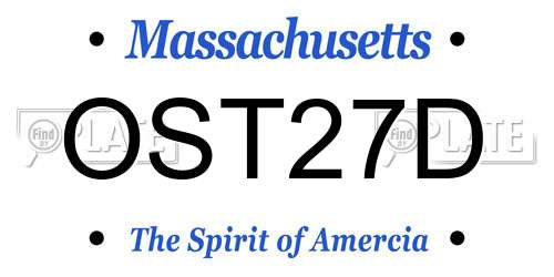 OST27D Massachusetts License Plate