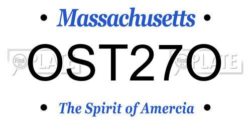 OST27O Massachusetts License Plate