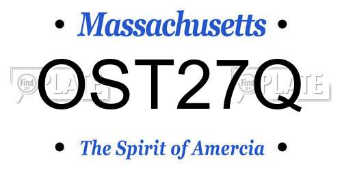 OST27Q Massachusetts License Plate