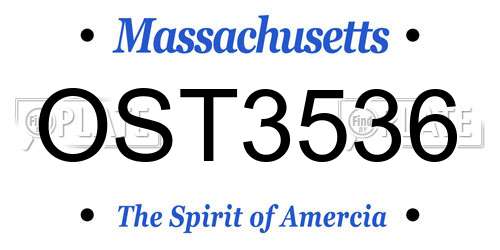 OST3536 Massachusetts License Plate