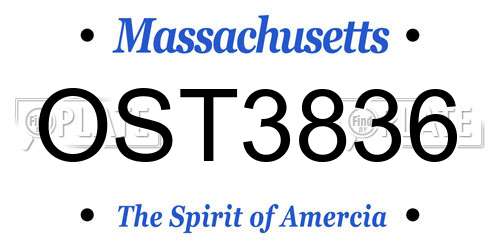 OST3836 Massachusetts License Plate