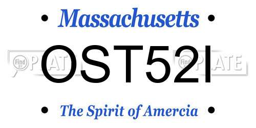 OST52I Massachusetts License Plate