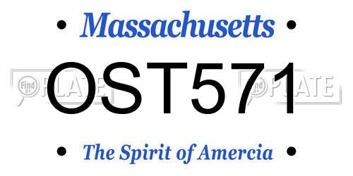 OST571 Massachusetts License Plate