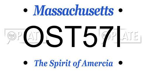 OST57I Massachusetts License Plate